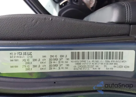 2020 Dodge Durango Gt Rwd z USA, uszkodzony, nr VIN 1C4RDHDG5LC213367